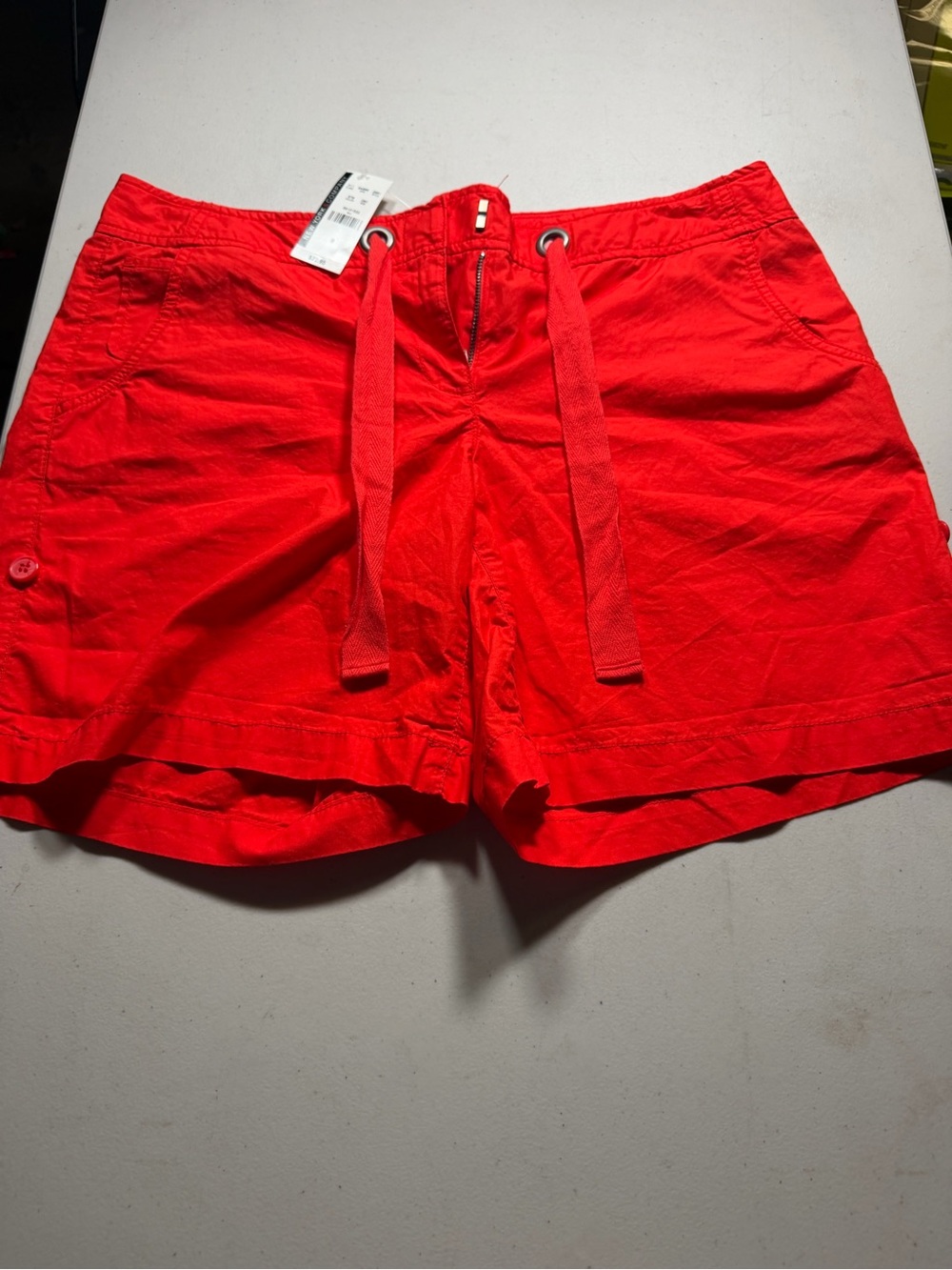 New York & Company Bright Red Drawstring Athletic Shorts